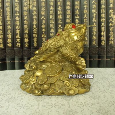 开光纯铜金蟾摆件招财三足风水家居装饰品金属工艺品铜器生产批发